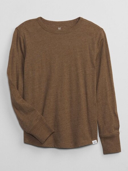 Brown Marled Crew Neck Long Sleeve T-Shirt (Q26546) | £12