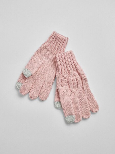 Pink Cable-Knit Gloves (Q26564) | £12