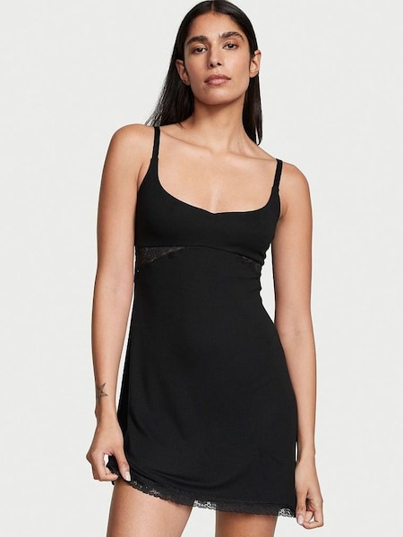 Black Modal Slip Dress (Q26785) | £45