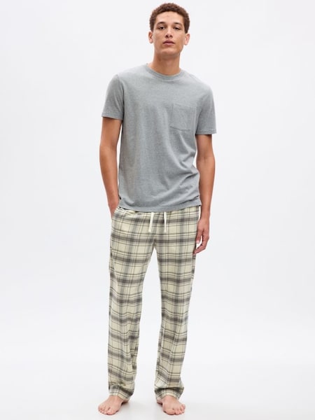 Cream & Grey Flannel Check Pyjama Bottoms (Q26855) | £19