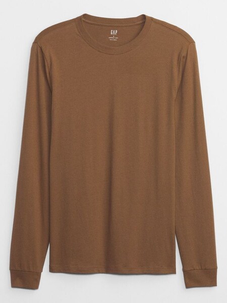 Brown Everyday Soft Long Sleeve Crew Neck T-Shirt (Q27063) | £8