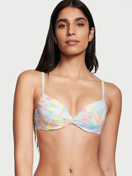 Camo Floral Push Up Swim Bikini Top (Q27216) | £25