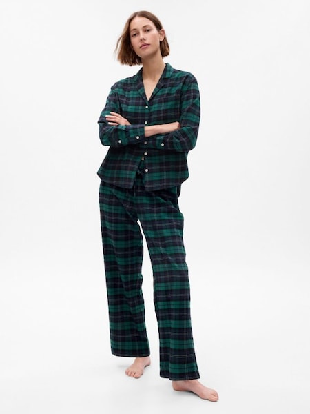 Green & Blue Check Family Christmas  Long Sleeve Pyjama Shirt & Bottoms (Q27276) | £25
