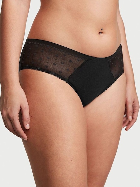 Black Heart Lace Hipster Knickers (Q28689) | £9