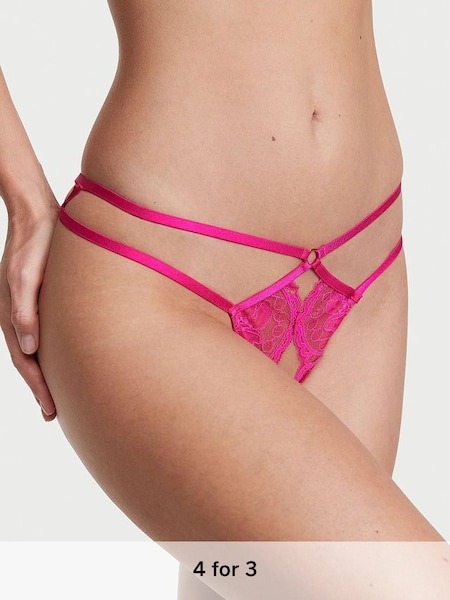 Forever Pink Crotchless Thong Knickers (Q28727) | £18