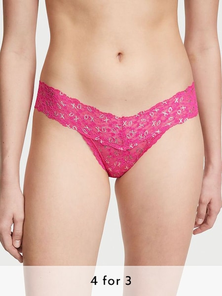 Forever Pink Xoxo Shine Foil Thong Lacie Knickers (Q28737) | £9