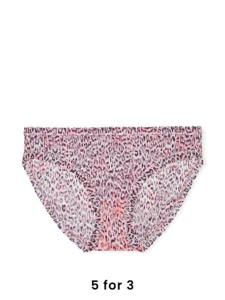 Purest Pink Animal Printed Bikini Lace Knickers (Q28739) | £9