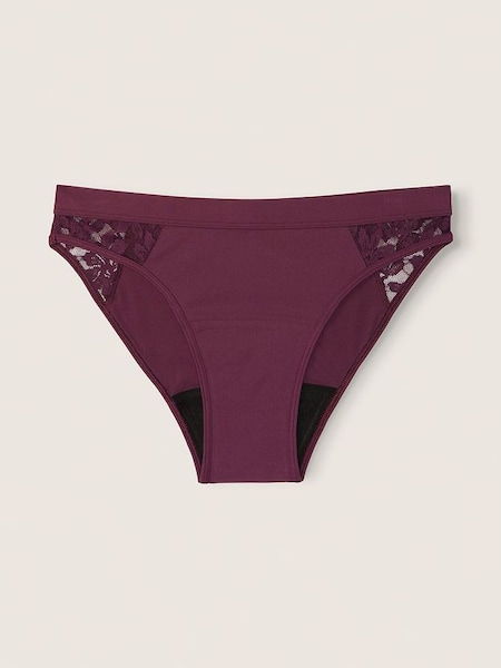 Rich Maroon Lace Period Bikini Knicker (Q29672) | £14