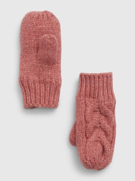 Pink Cable-Knit Mittens (Q29743) | £10