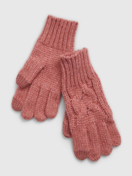 Pink Cable-Knit Gloves (Q29744) | £12
