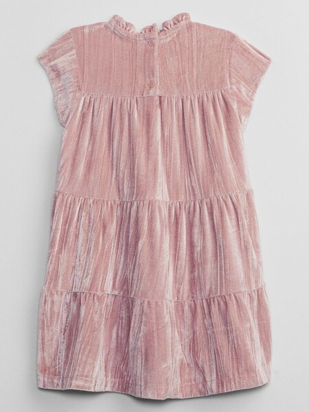 Pink Velvet Short Sleeve Dress (Q29886) | £20