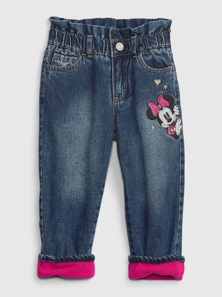Dark Wash Blue and Pink Disney Fleece-Lined Just Like Mom Jeans (Q30154) | £30