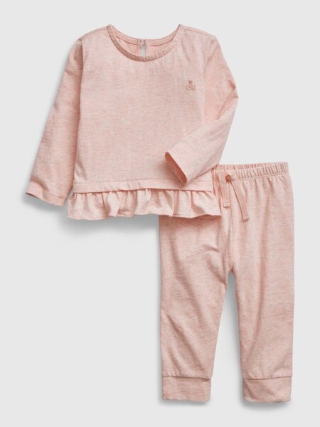 Pink Outfit Set With Long-Sleeve T-Shirt and Joggers (Q30292) | £18