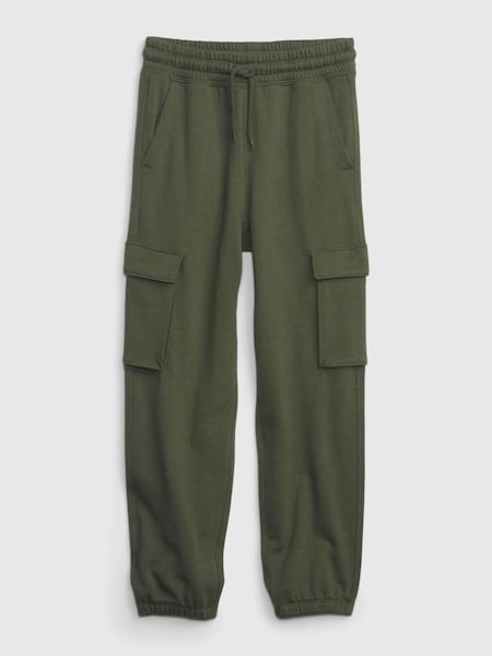 Green French Terry Cargo Joggers (4-12yrs) (Q30878) | £25