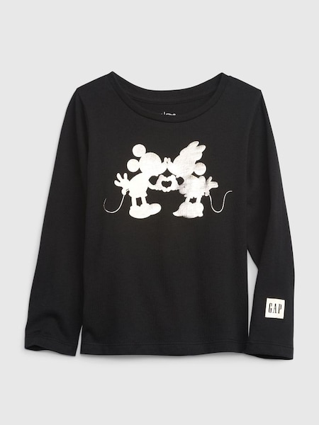 Black Disney Organic Cotton Long Sleeve Crew Neck T-Shirt (Q31110) | £8