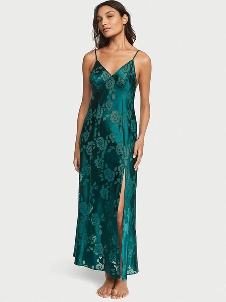 Black Ivy Green Archive Burnout Slip Dress (Q31183) | £109