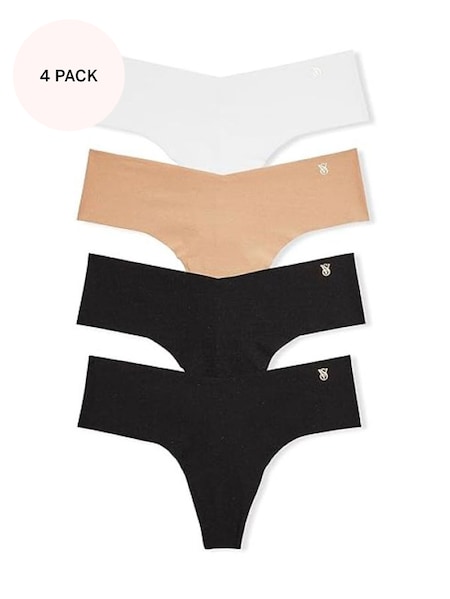 Black Nude White Thong Multipack Knickers (Q31419) | £20