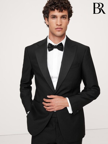 Banana Republic Black Barathea Tuxedo Jacket (Q31577) | £345