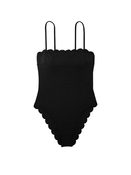 Black Scallop Bandeau Swimsuit (Q32405) | £68