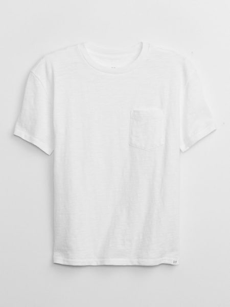 White Pocket Short Sleeve Crew Neck T-Shirt (4-13yrs) (Q34562) | £8