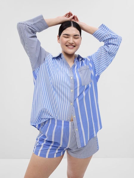Blue Stripe Long Sleeve Pyjama Top (Q34607) | £17
