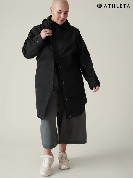 Athleta Black Waterproof Hooded Parka (Q34698) | £150