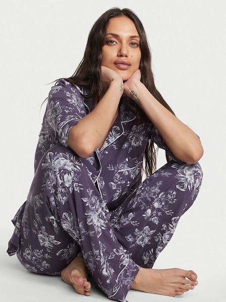 Valiant Purple Rose Toile Modal Long Pyjamas (Q35045) | £29