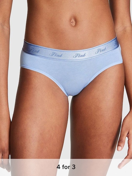 Harbor Blue Cotton Logo Hipster Knickers (Q35601) | £9