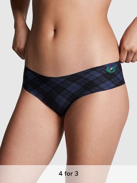Midnight Navy Blue Crest No Show Cheeky Knickers (Q35625) | £9