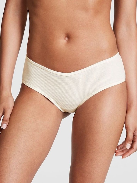 Creamer White Waffle Cotton Cheekster Knickers (Q35636) | £9