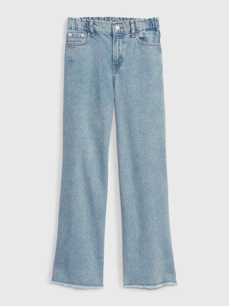 Light Wash Blue High Waisted Wide Leg Jeans (Q36339) | £19