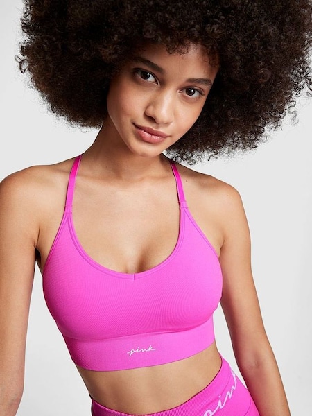 Pink Berry Non Wired Lightly Lined Seamless  Sports Bra (Q36891) | £26