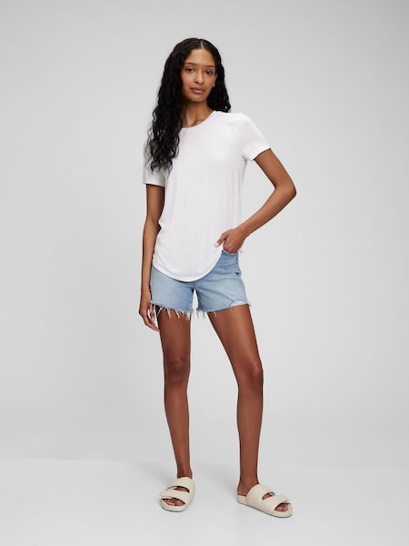 White Luxe Short Sleeve Crew Neck T-Shirt (Q37270) | £18