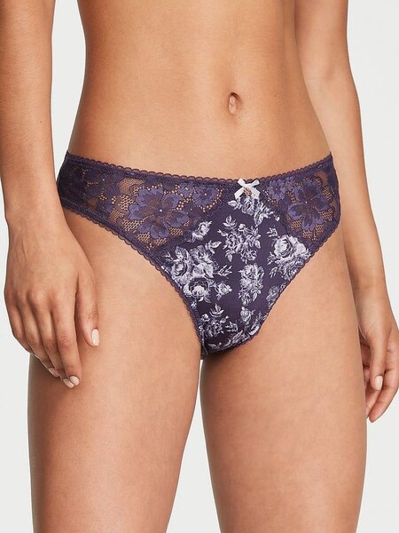 Valiant Purple Floral Thong Knickers (Q37705) | £14