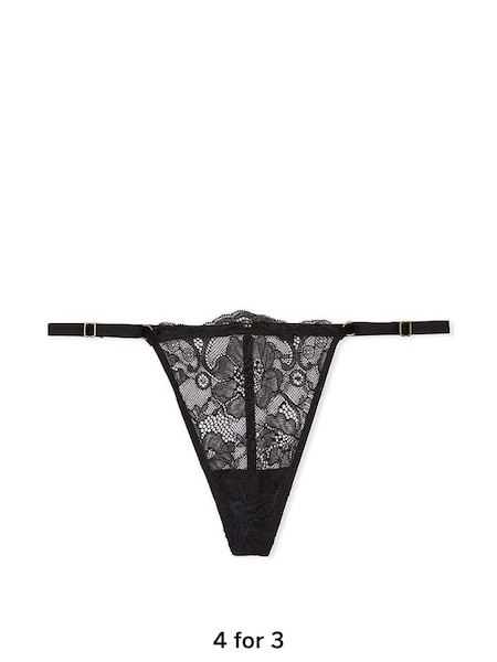 Pure Black Lace G String Knickers (Q37865) | £14
