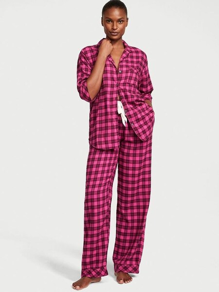Pink Buffalo Tartan Flannel Long Pyjamas (Q38108) | £49
