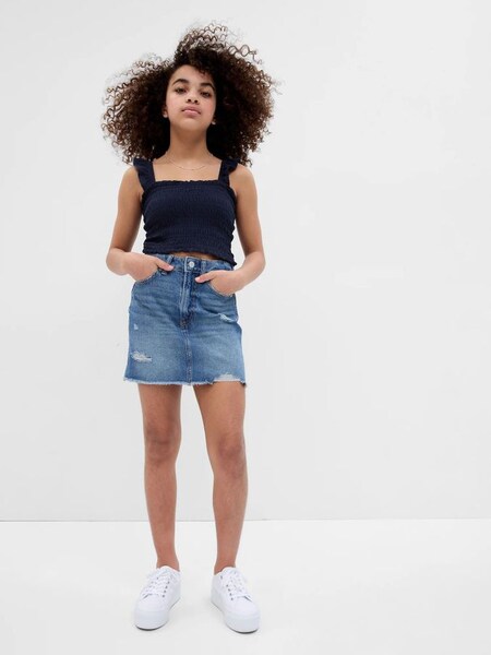 Blue Smocked Tank Top (Q39109) | £9