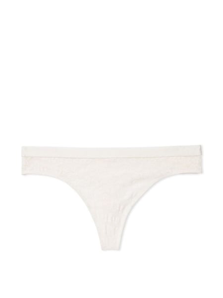 Coconut White Tossed Floral Lace Thong (Q39782) | £9