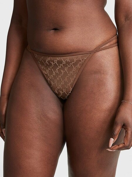 Mousse Nude Flocked Mesh Thong (Q39788) | £9
