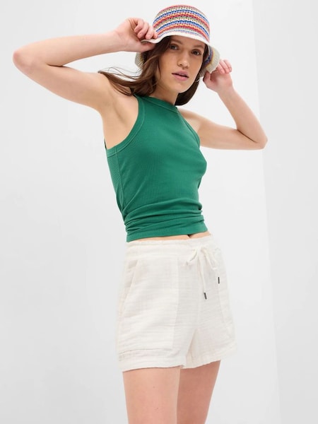 White Crinkle Gauze Shorts (Q40102) | £9