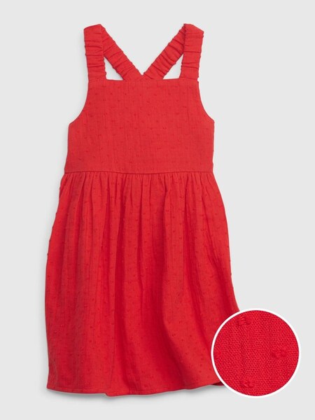 Red Crinkle Gauze Criss-Cross Dress (Q40185) | £12