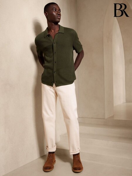 Banana Republic Green Riviera Short Sleeve Polo Top (Q41038) | £65