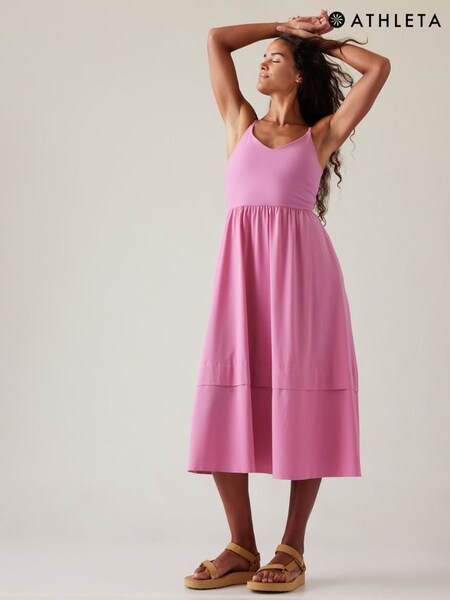 Athleta Pink Elation V-Neck Hybrid Dress (Q41145) | £90
