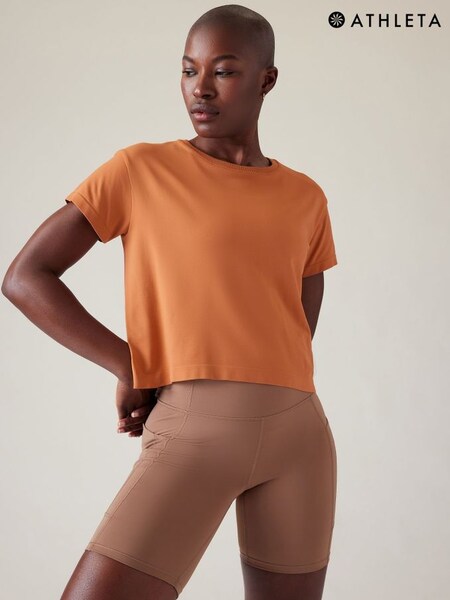 Athleta Orange Ether Seamless T-Shirt (Q41148) | £40