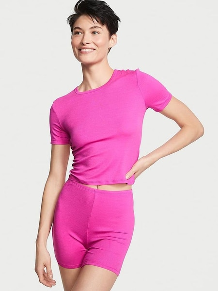 Fucshia Frenzy Pink Modal Short Pyjamas (Q41201) | £39