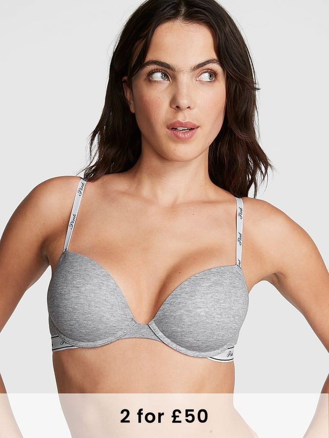 Buy Super Push Up Grey Wear Everywhere Bras Victoriassecretpink Online Victoria s Secret UK