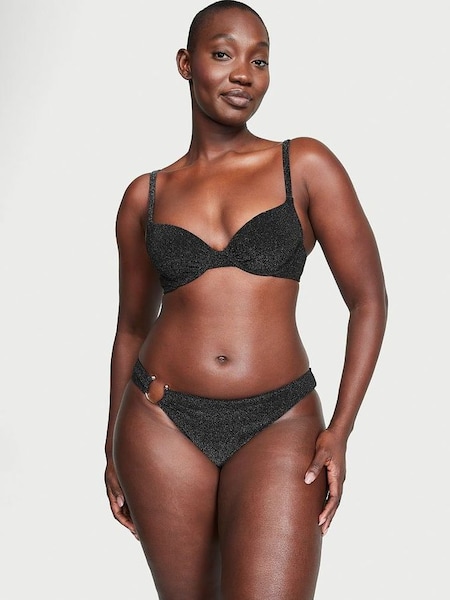 Nero Black Cheeky Shimmer Bikini Bottom (Q42139) | £25