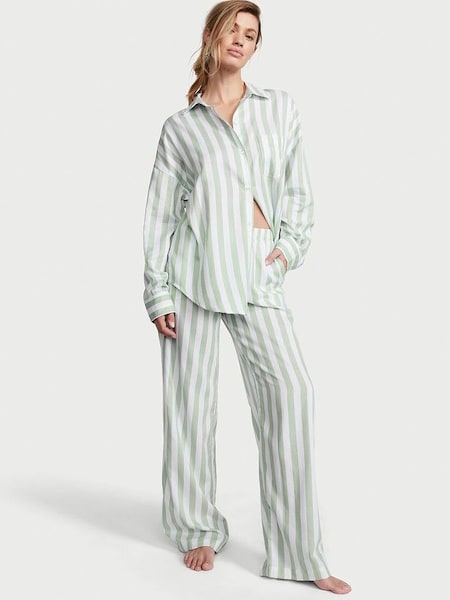 Seasalt Green Stripe Long Pyjamas (Q42141) | £59