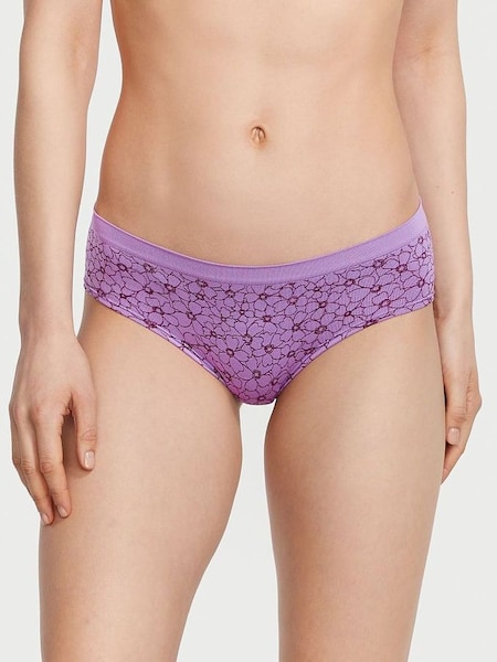 Purple Paradise Floral Outline Printed Hipster Seamless Knickers (Q42240) | £9