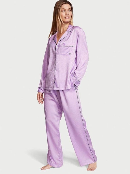 Unicorn Purple Satin Long Pyjamas (Q42247) | £69